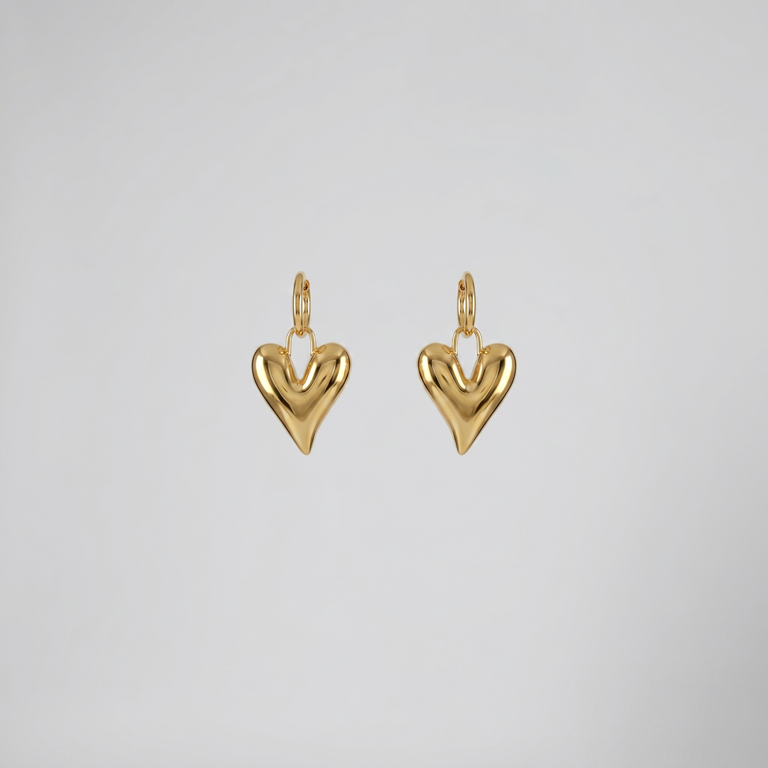 Women’s Gold Heart Earrings | Olamil