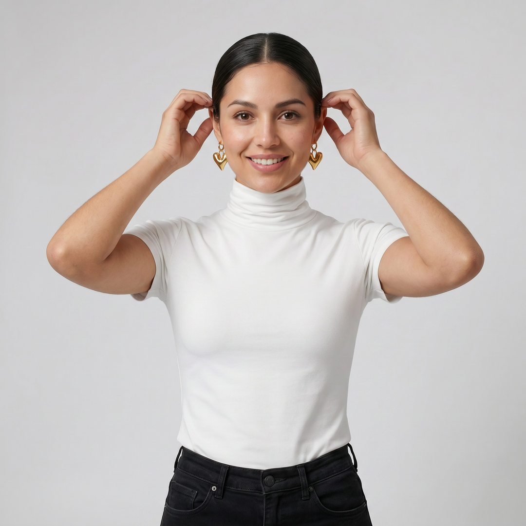 Women’s Gold Heart Earrings | Olamil