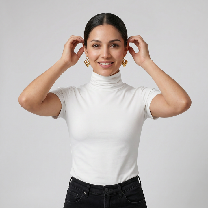 Women’s Gold Heart Earrings | Olamil