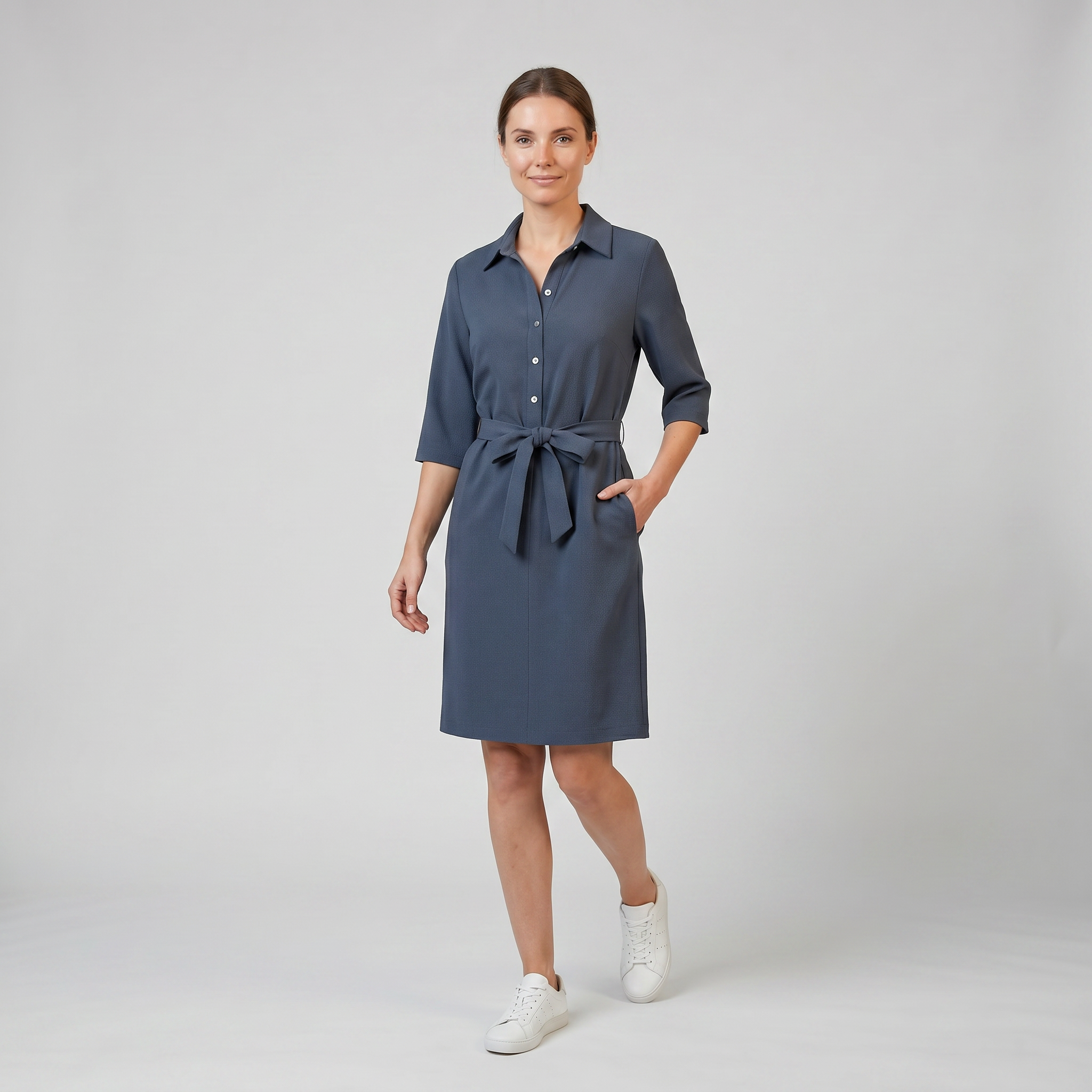 Women’s Half-Sleeve Shirt Dress | Olamil