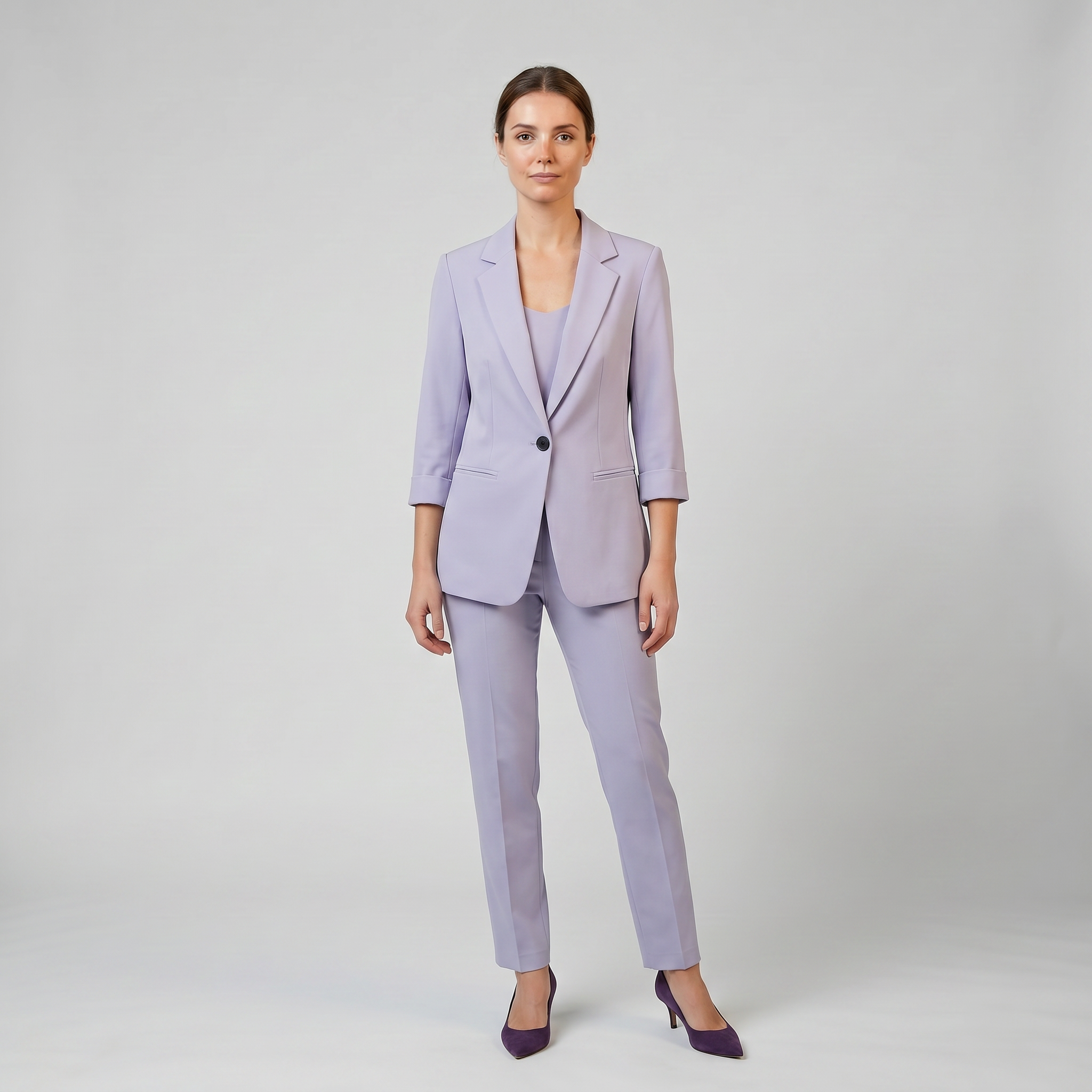 Olamil - Women’s Tailored Lilac Blazer and Pants Set