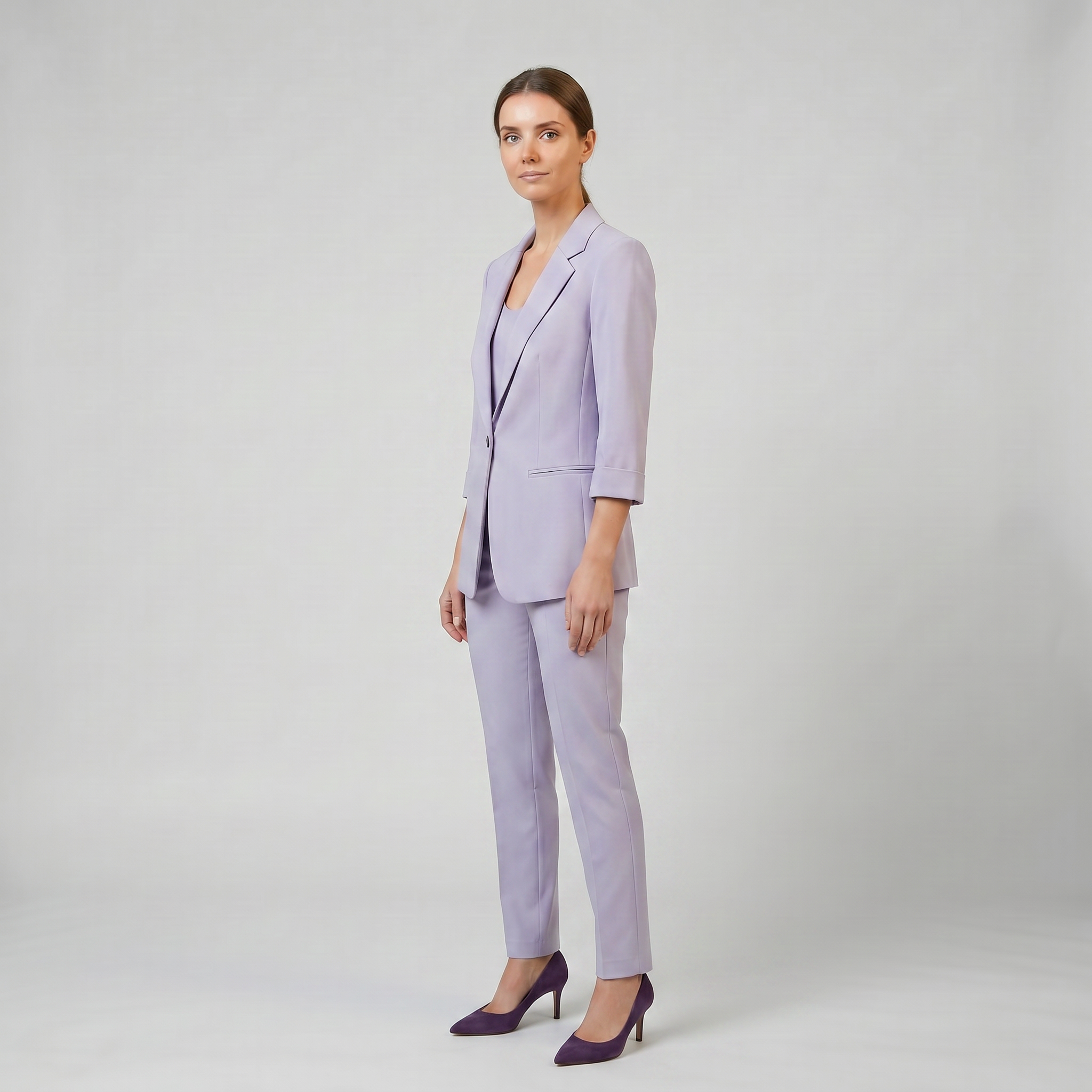 Olamil - Women’s Tailored Lilac Blazer and Pants Set