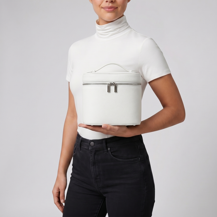Women’s Leather Vanity Case - Structured Wash Bag | Olamil