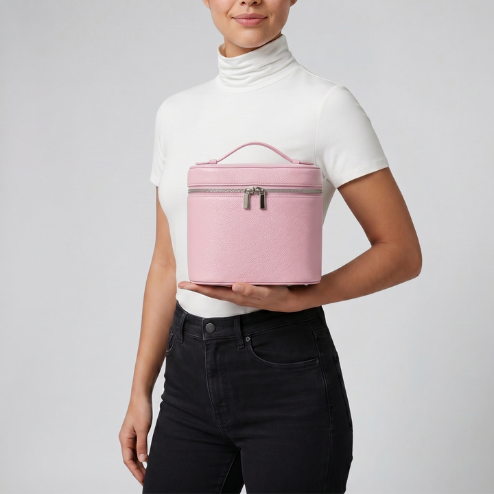 Women’s Leather Vanity Case - Structured Wash Bag | Olamil