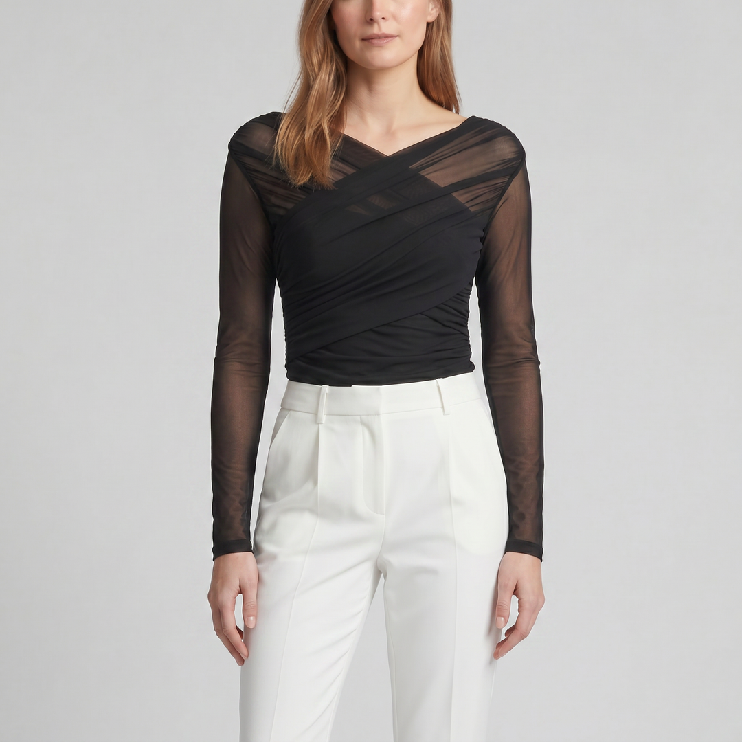 Women's Long-Sleeve Mesh Body Top | Olamil