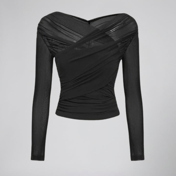 Women's Long-Sleeve Mesh Body Top | Olamil
