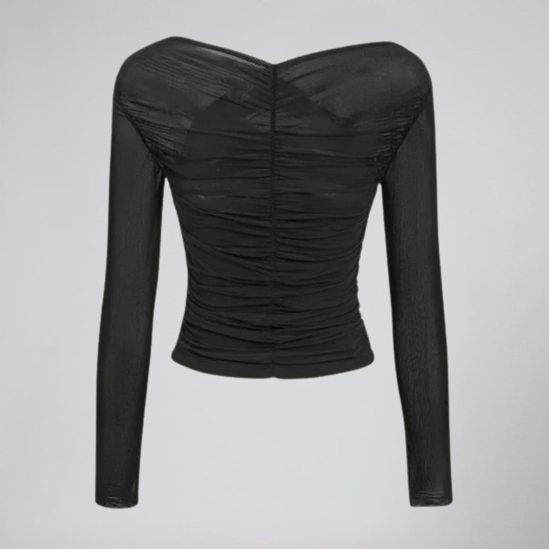 Women's Long-Sleeve Mesh Body Top | Olamil