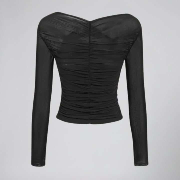 Women's Long-Sleeve Mesh Body Top | Olamil