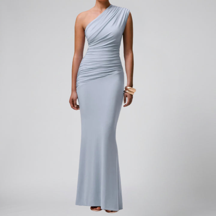 Women’s Asymmetrical Ruched Maxi Dress | Olamil