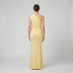 Women's One-Shoulder Maxi Dress – Ruched