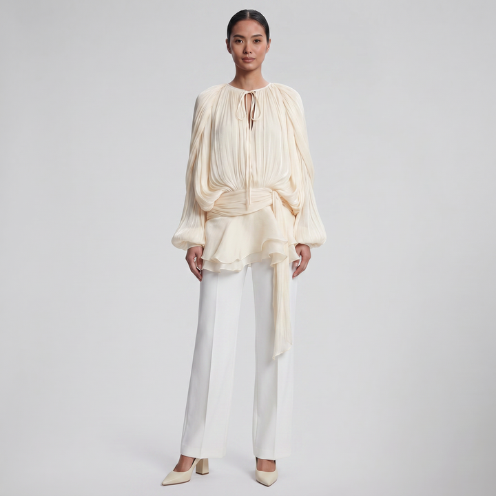 Women's Silk Chiffon Blouse, Loose Fit | Olamil