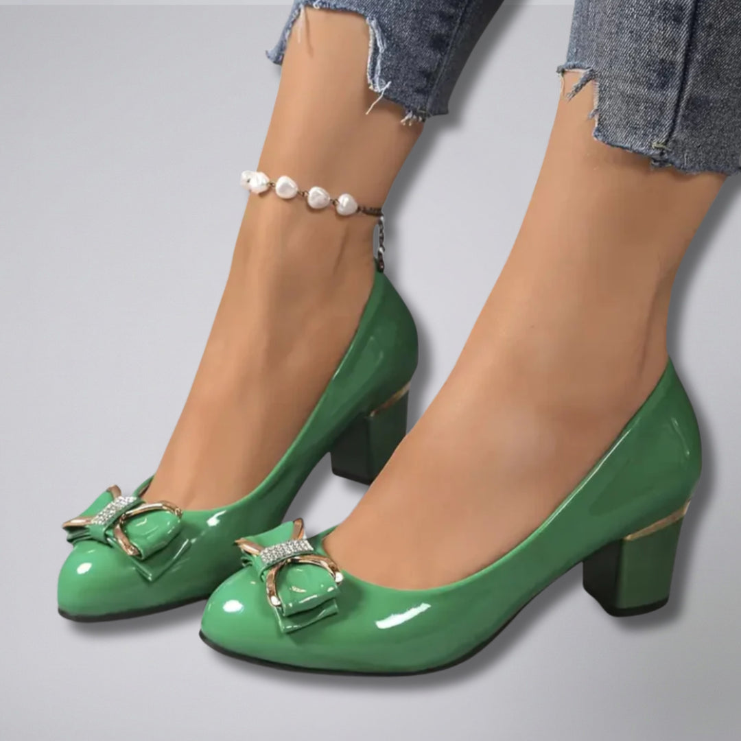 Women’s Patent Heels Bow Detail Pumps | Olamil