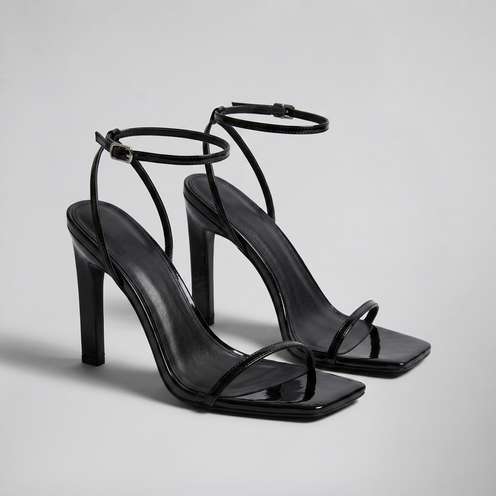 Women's Heeled Sandals, Patent Square-Toe