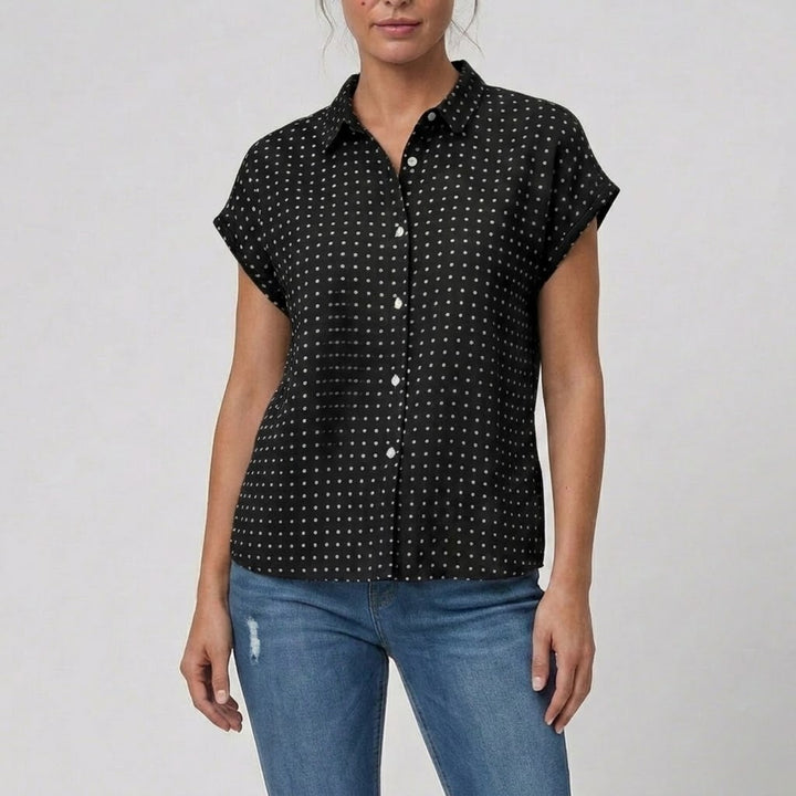 Women’s Short Sleeve Polka Dot Blouse | Olamil