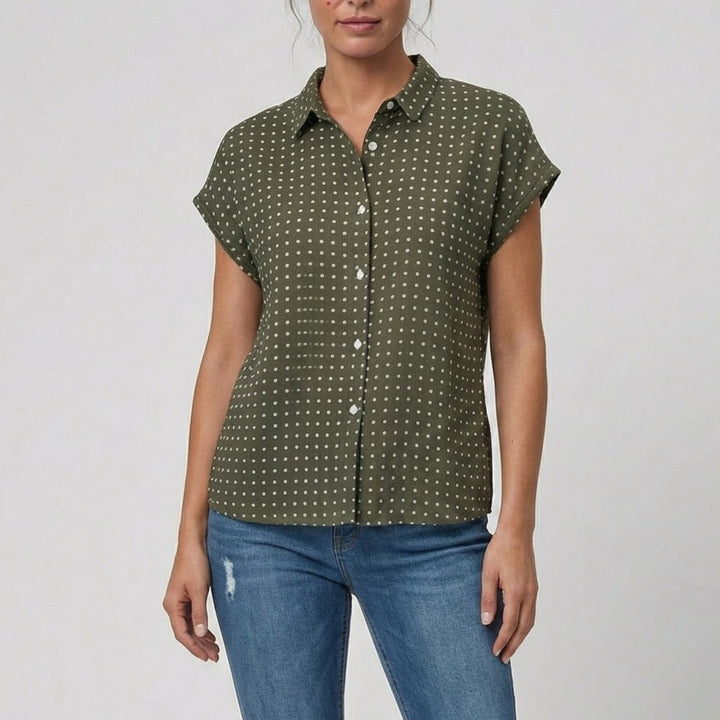 Women’s Short Sleeve Polka Dot Blouse | Olamil