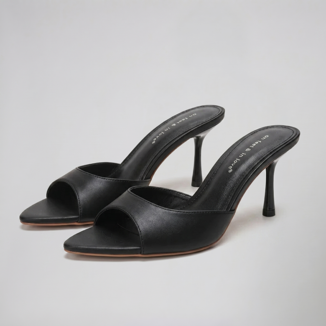 Women's Mules – Satin Peep-Toe