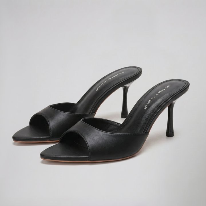 Women's Mules – Satin Peep-Toe