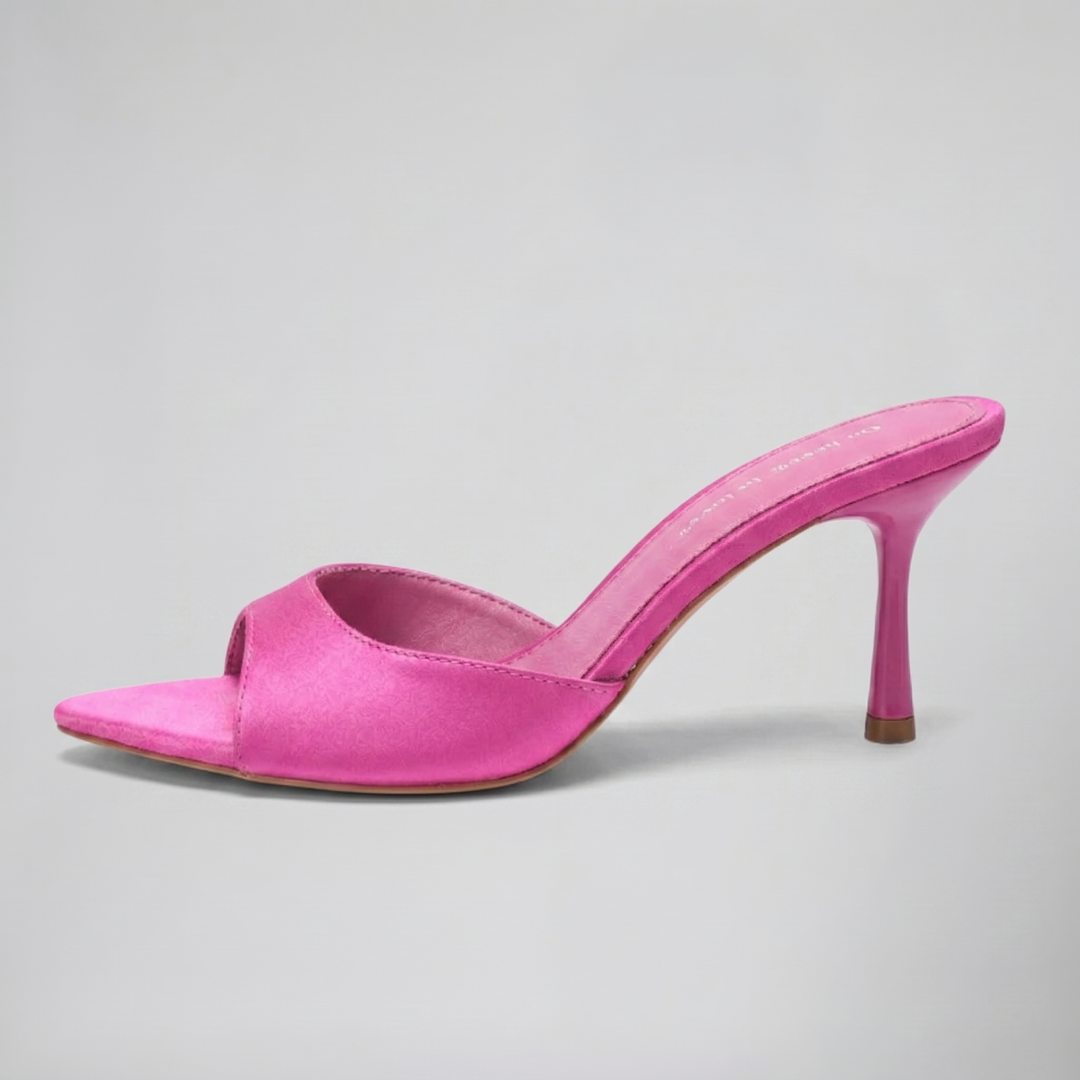 Women's Mules – Satin Peep-Toe