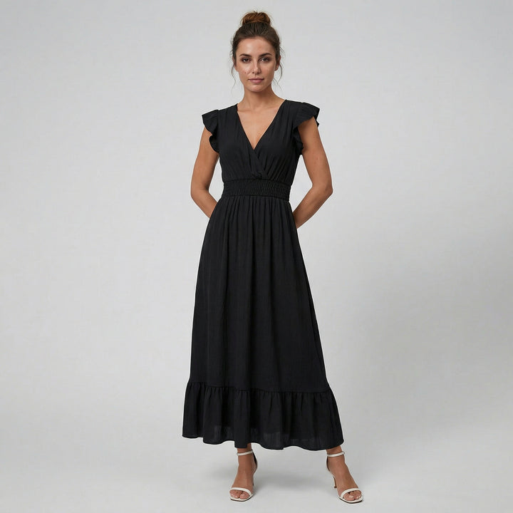 Women’s Short Flutter Sleeve Long Dress | Olamil