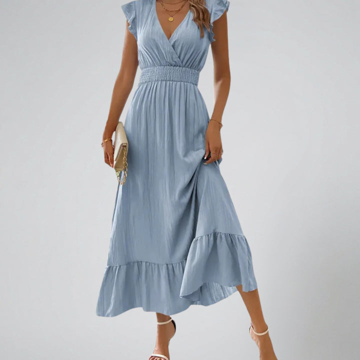 Women’s Short Flutter Sleeve Long Dress | Olamil