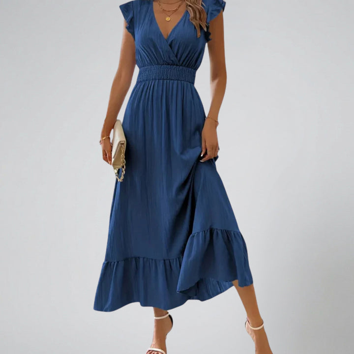 Women’s Short Flutter Sleeve Long Dress | Olamil