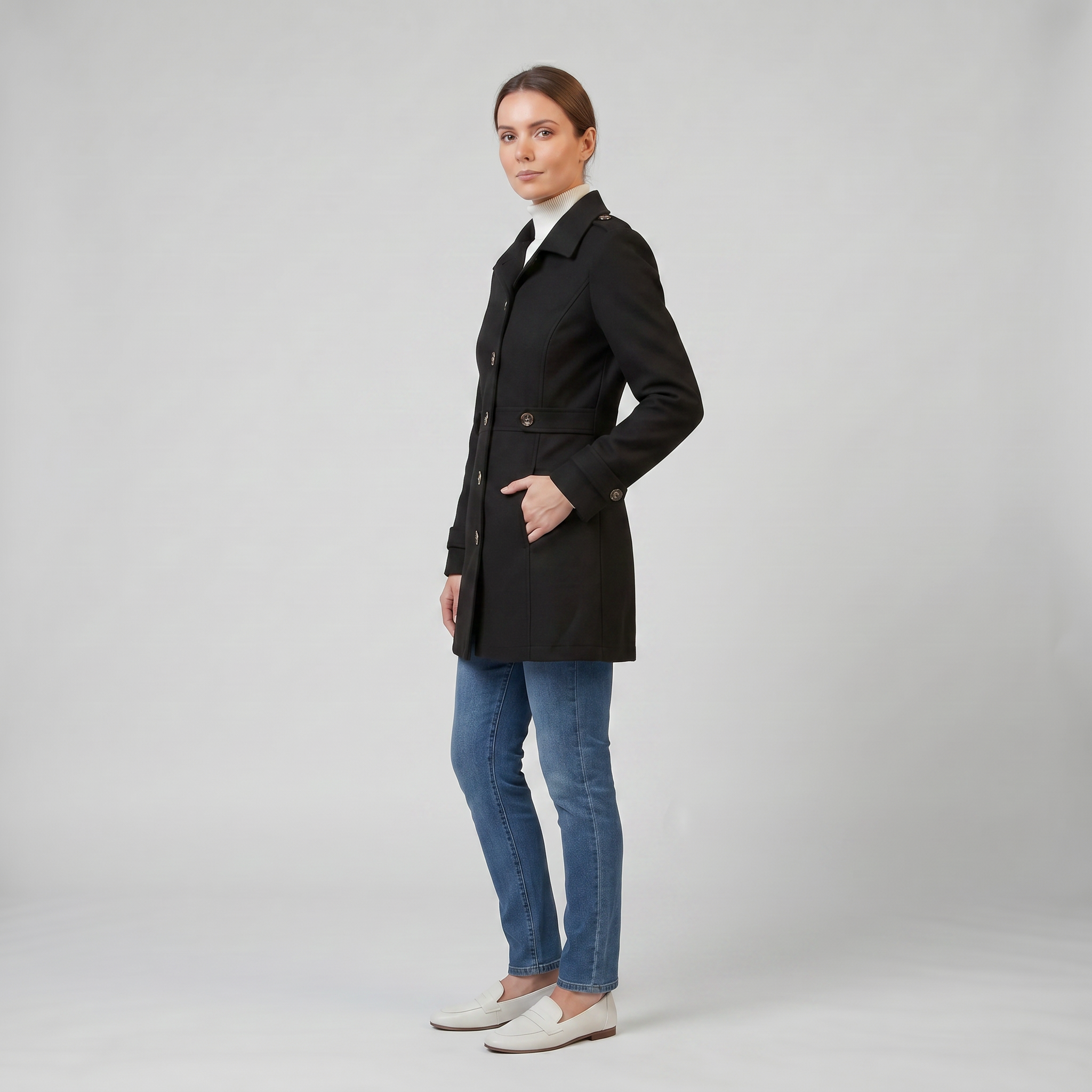 Olamil - Women’s Tailored Single-Breasted Overcoat