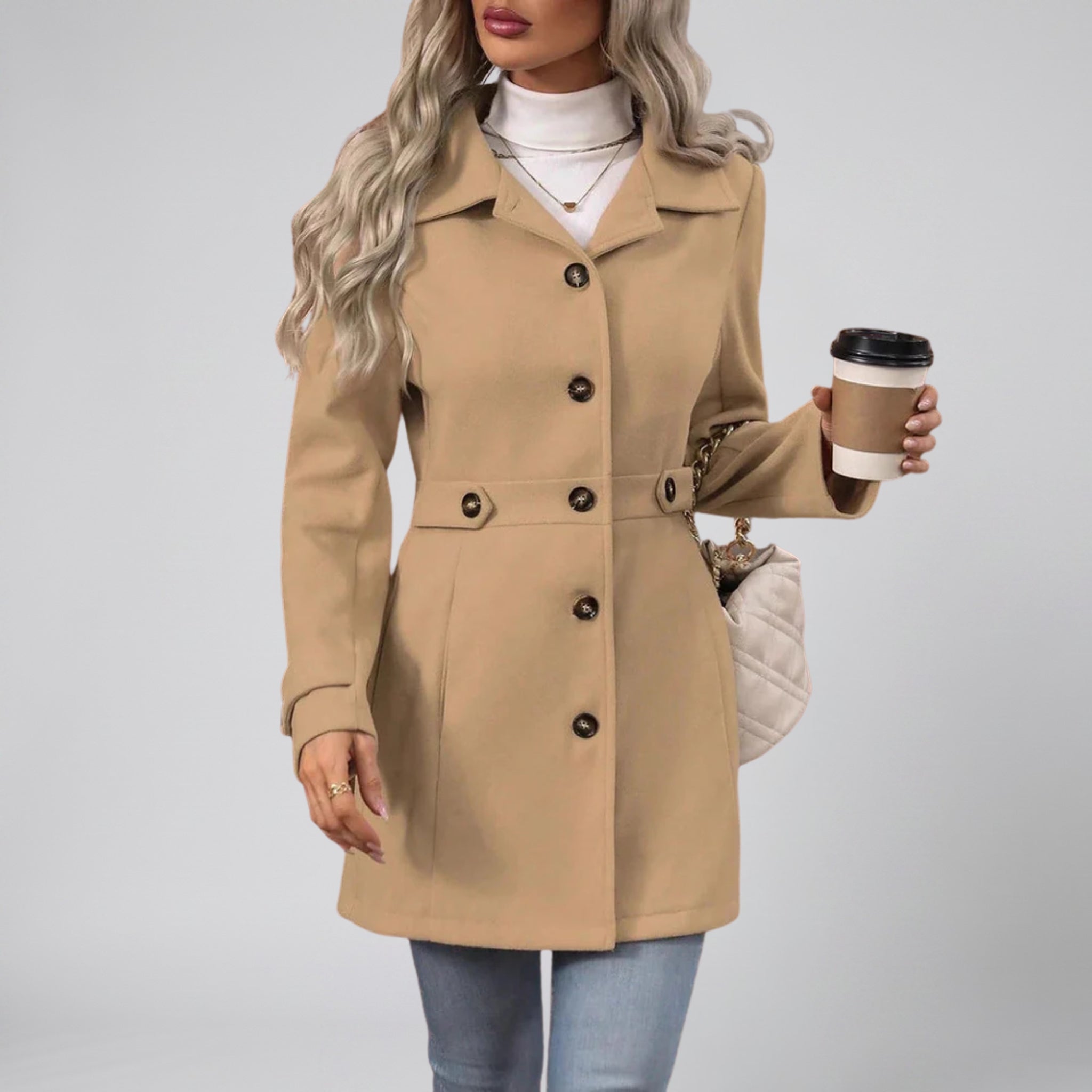 Olamil - Women’s Tailored Single-Breasted Overcoat