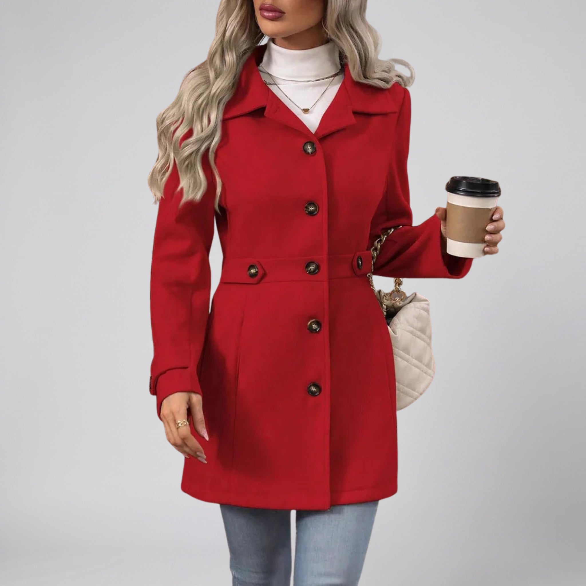Olamil - Women’s Tailored Single-Breasted Overcoat