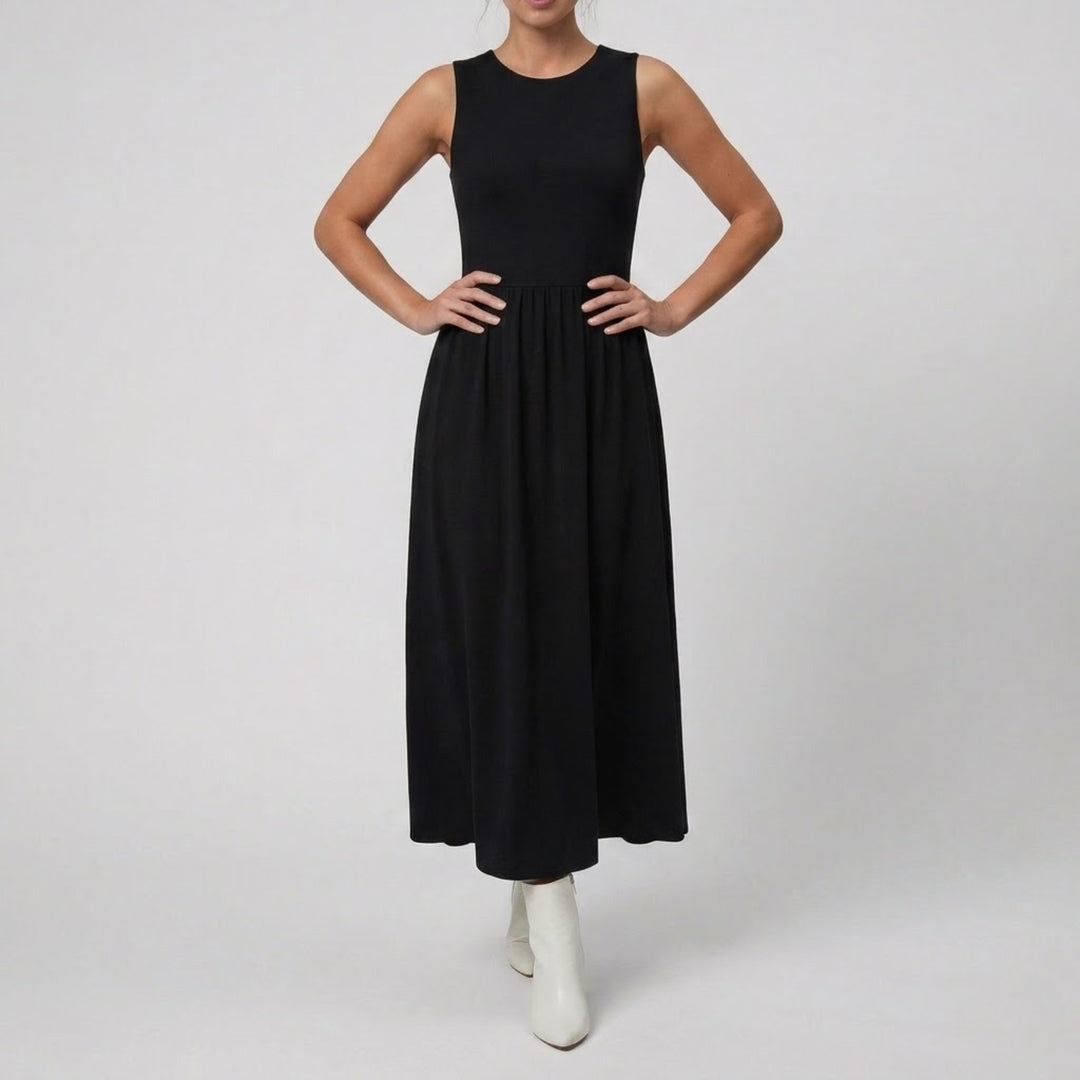Women’s Sleeveless Round Neck Dress | Olamil