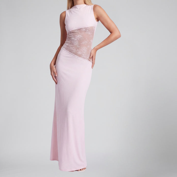 Women’s Sleeveless Lace-Insert Maxi Dress | Olamil