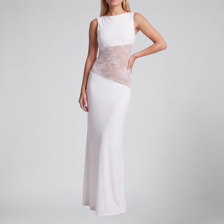 Women’s Sleeveless Lace-Insert Maxi Dress | Olamil