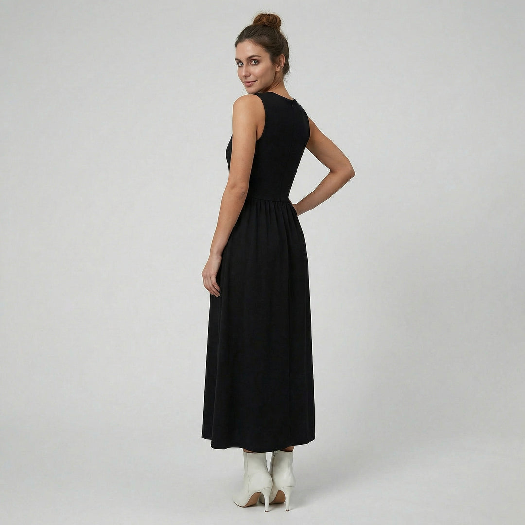 Women’s Sleeveless Round Neck Dress | Olamil