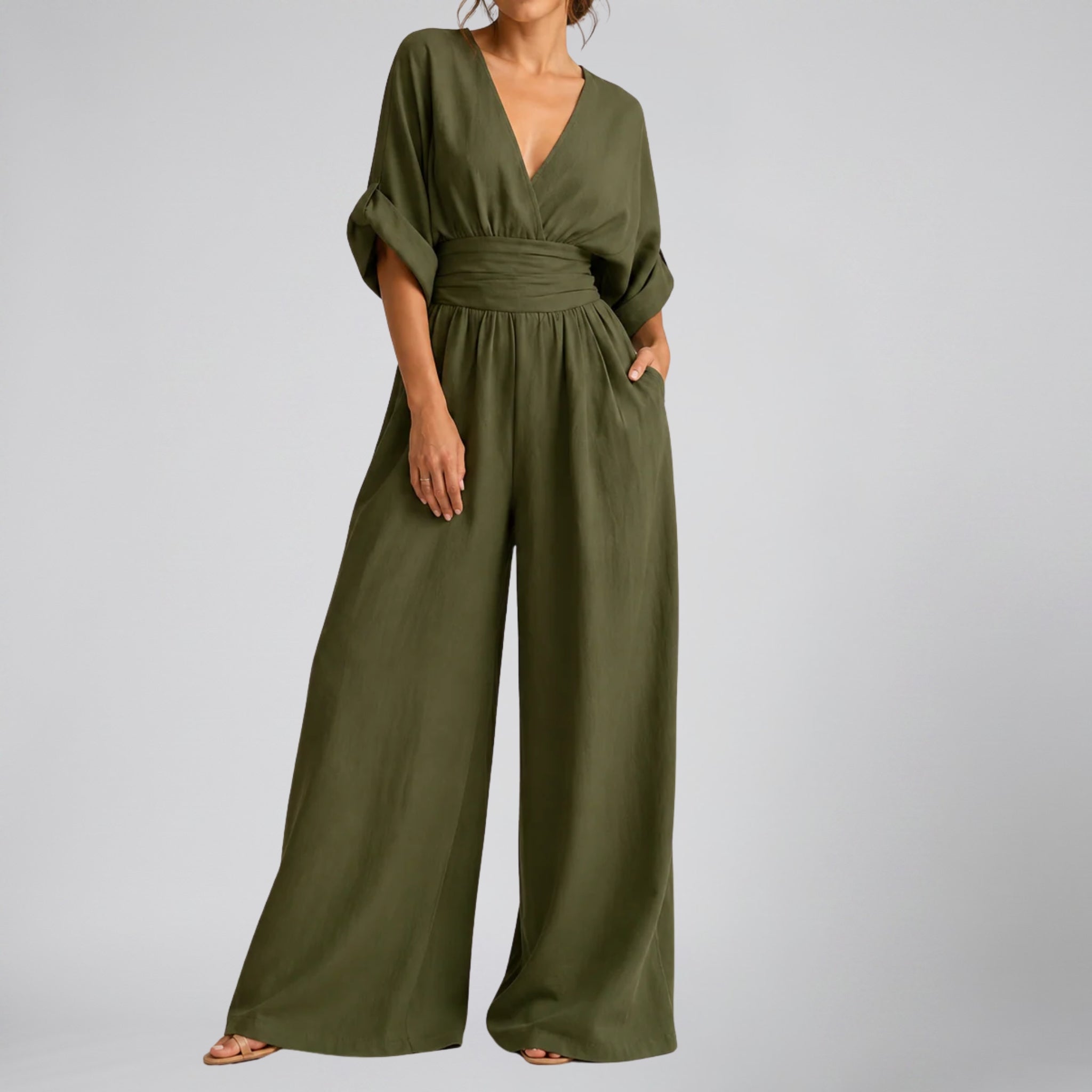 Women’s Tailored Wide-Leg Jumpsuit | Olamil