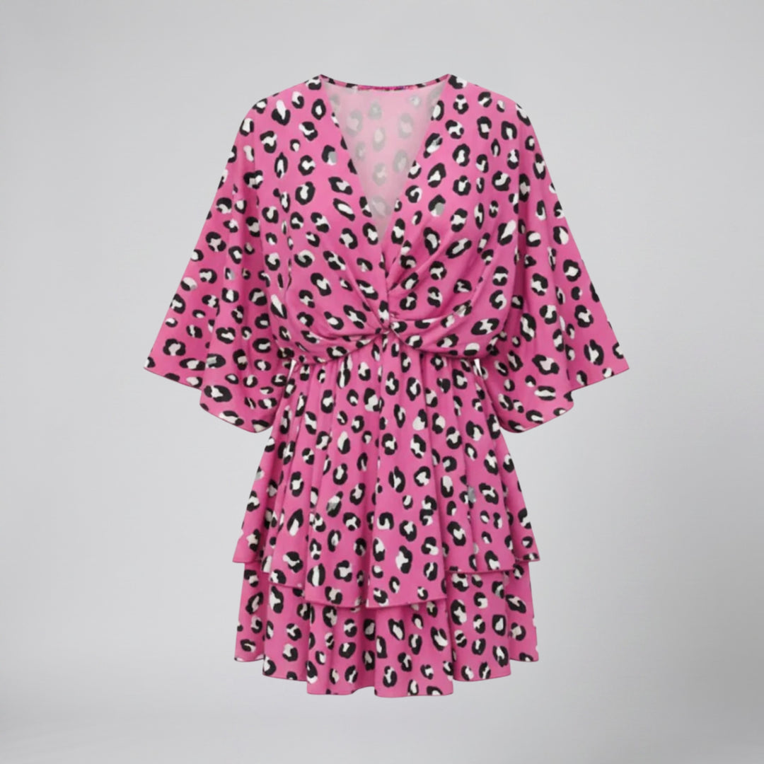 Olamil – Women’s V-Neck Floral Print Mini Dress