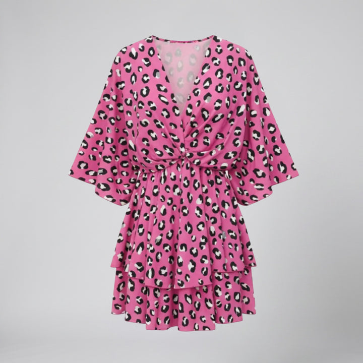 Olamil – Women’s V-Neck Floral Print Mini Dress
