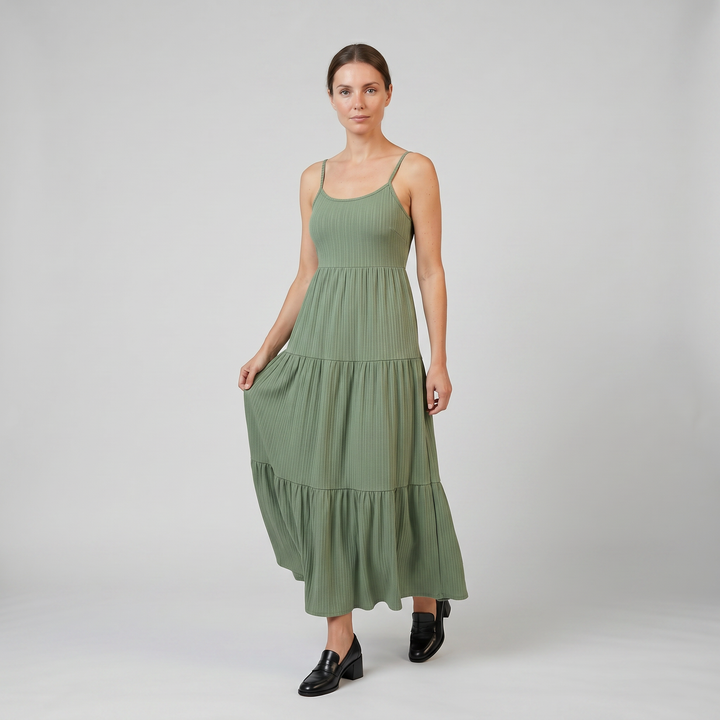 Women’s Spaghetti Strap Tiered Maxi Dress | Olamil