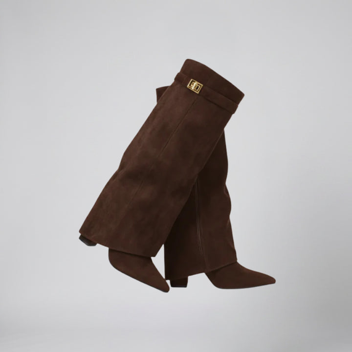 Women’s Suede Fold-Over Knee-High Boots | Olamil