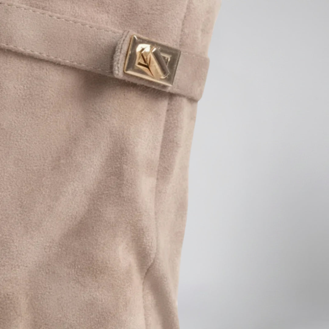 Women’s Suede Fold-Over Knee-High Boots | Olamil