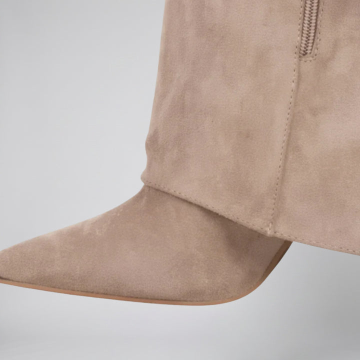 Women’s Suede Fold-Over Knee-High Boots | Olamil