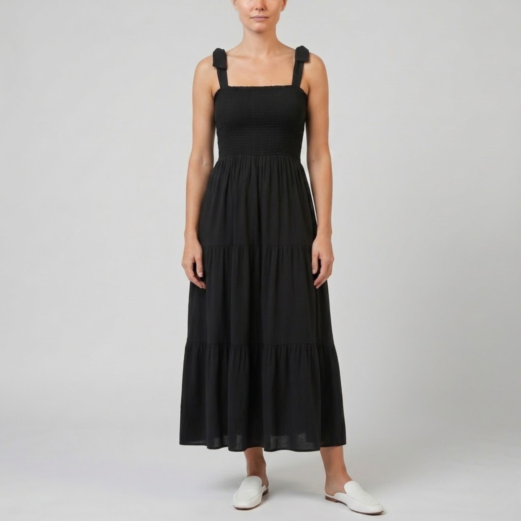 Women’s Tie-Strap Tiered Maxi Dress | Olamil