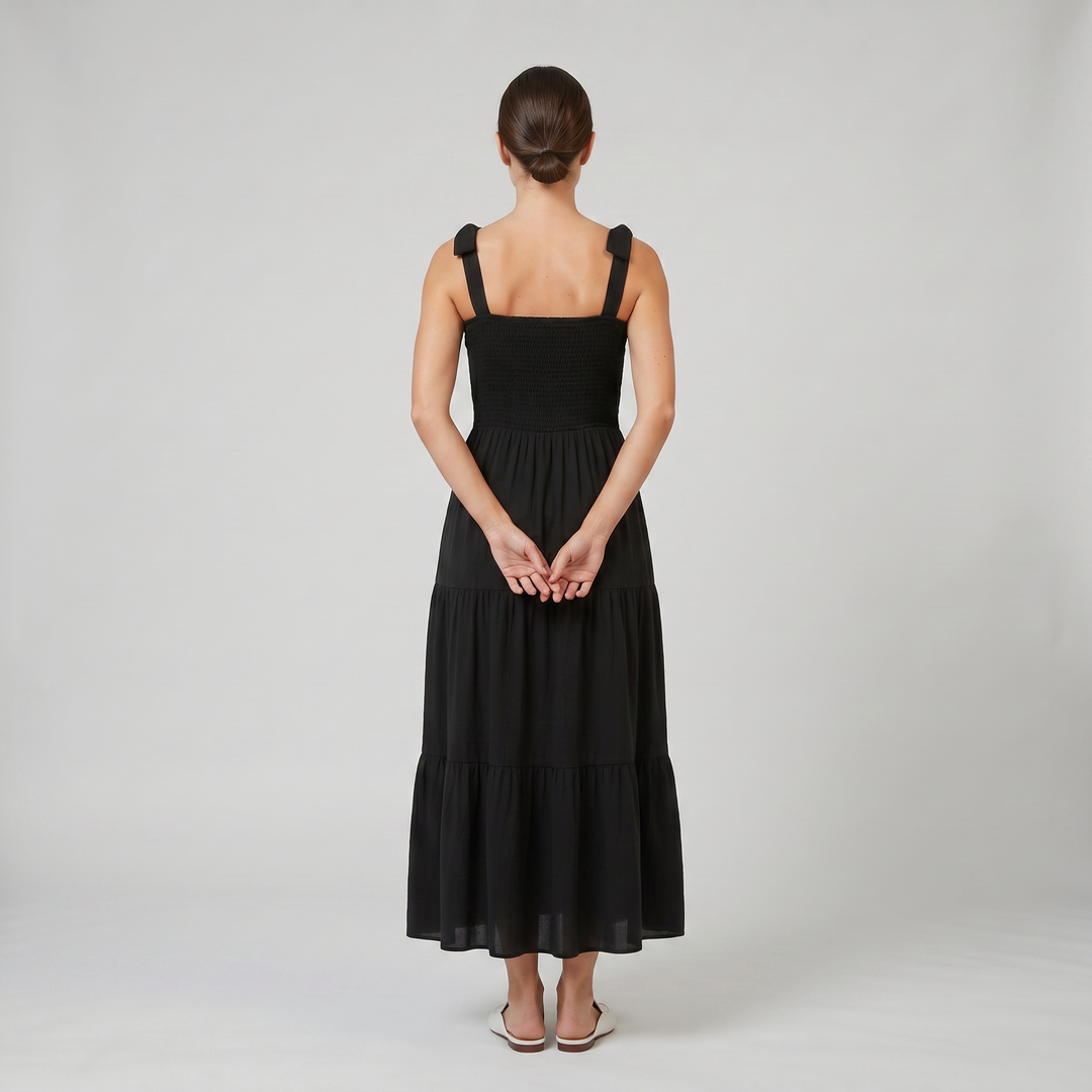 Women’s Tie-Strap Tiered Maxi Dress | Olamil