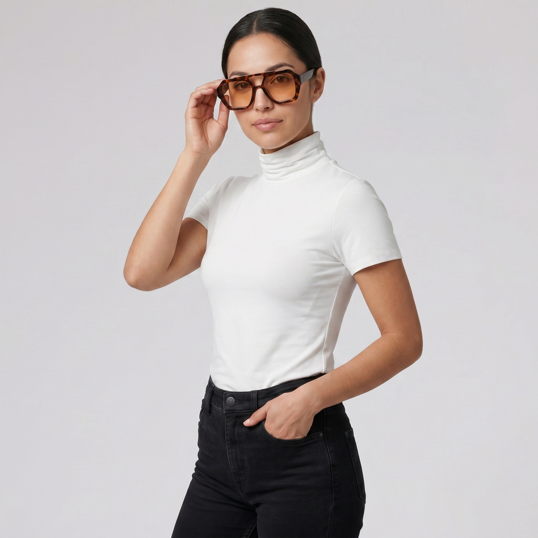 Women's Tortoiseshell Square Chunky Frame Sunglasses | Olamil