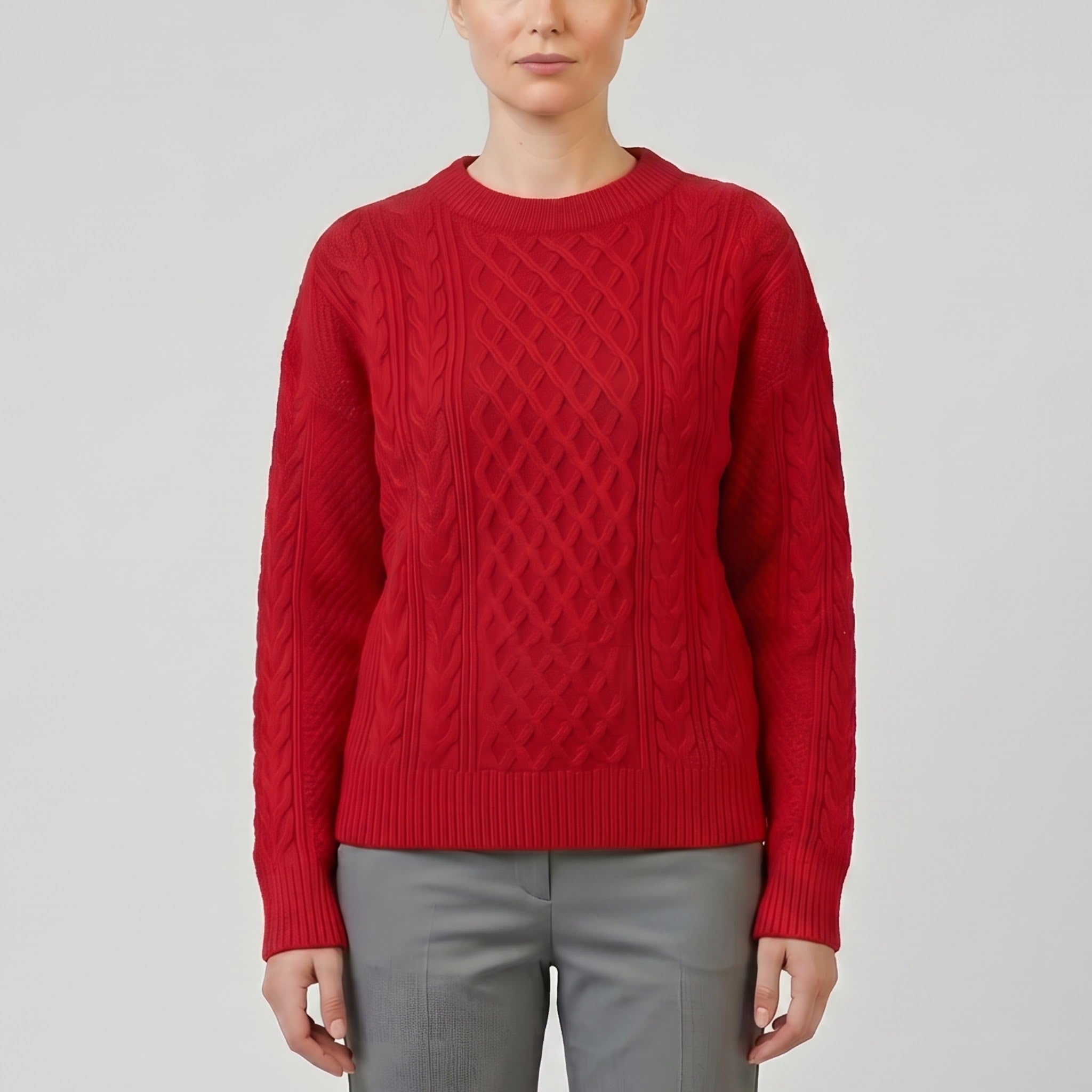 Women’s Wool-Blend Cable Knit Cardigan | Olamil