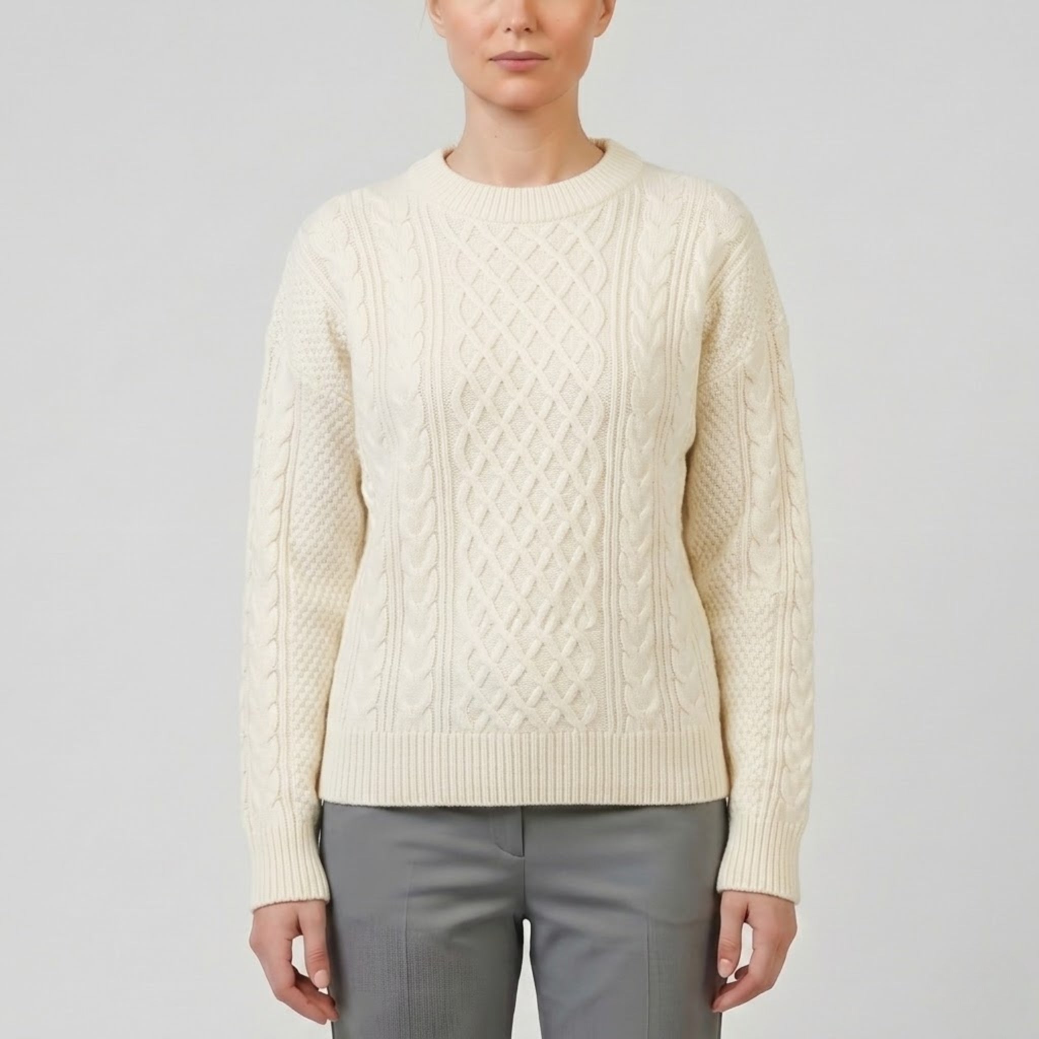 Women’s Wool-Blend Cable Knit Cardigan | Olamil